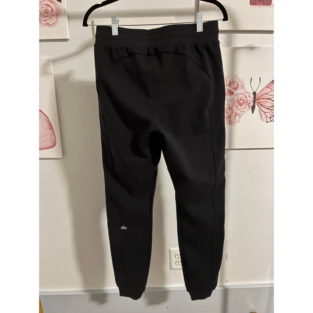 Alo Yoga Black Quilted Slim Tapered Joggers Womens Large Drawstring Puffer Pants - Picture 5 of 8